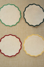 Scalloped Natural Canvas Coasters Set of 6