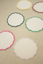 Scalloped Natural Canvas Coasters Set of 6