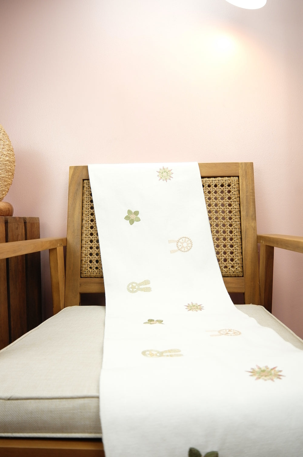 Parol on Natural Canvas Table Runner 6-8 Seater