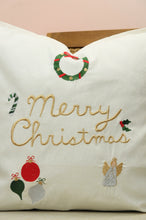 Christmas Elements on Light Canvas Cushion Cover