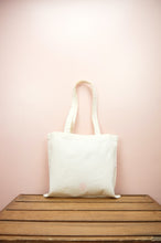 Pink and Green Christmas Tree on Natural Canvas Small Tote