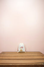 Santa Deer on Light Canvas Mini Drawstring Pouch