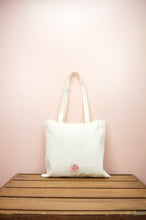 Mini Santas on Natural Canvas Small Tote