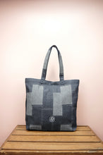 Chelsea on Tile Patterned Denim Shopping Tote