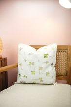 Clover Leaves on Light Canvas Cushion Cover