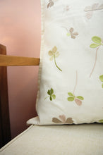 Clover Leaves on Light Canvas Cushion Cover