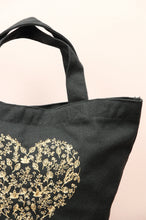 Forest of Hearts in Gold on Black Canvas Small Handbag