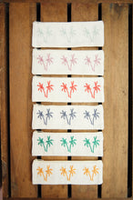 Palm Trees in Assorted Colors on Natural Canvas Pen Case