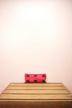 Elephants on Red Canvas Zip Up Pouch