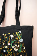 Floral Forest on Black Canvas Small Tote