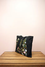 Floral Forest on Black Canvas Small Tote