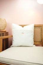 Red Haired Angel on Light Canvas Cushion Cover