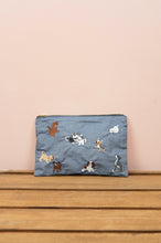 Puppies on Soft Denim Small Zip Up Pouch