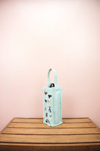 Puppies on Mint Canvas Water Bottle Bag