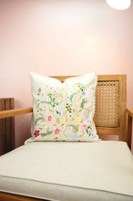 Floral Forest on Light Canvas Cushion Cover