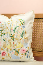 Floral Forest on Light Canvas Cushion Cover