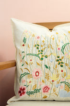 Floral Forest on Light Canvas Cushion Cover