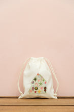 Mini Tree with Ornaments on Light Canvas Mini Drawstring Pouch