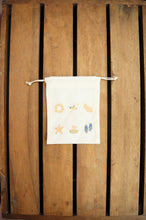 Summer by the Beach on Light Canvas Mini Drawstring Pouch