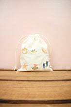 Summer by the Beach on Light Canvas Mini Drawstring Pouch