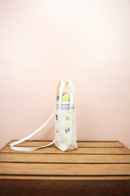 Summer by the Beach on Natural Canvas Water Bottle Sling Bag