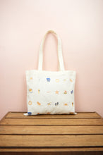 Summer by the Beach on Small Natural Canvas Tote