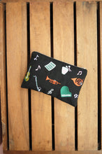 I Hear Music on Black Canvas Small Zip Up Pouch
