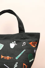 I Hear Music on Black Canvas Small Handbag