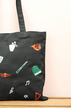 I Hear Music on Small Black Canvas Tote