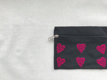 Dotted Hearts on Black Canvas Wallet