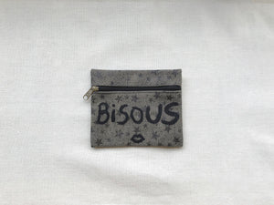 Bisous on Stars Canvas Wallet
