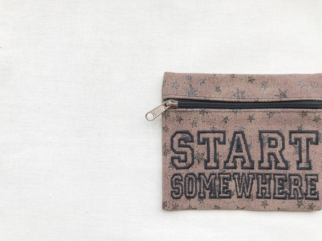 Start Somewhere on Stars Canvas Wallet