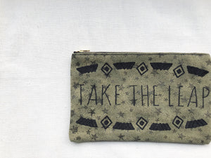 Take the Leap on Stars Canvas Small Zip Up Pouch