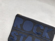 Planet Rock Stars on Black Canvas Small Zip Up Pouch