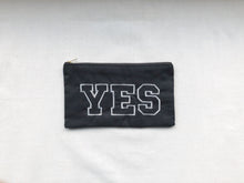 YES on Black Twill Small Zip Up Pouch