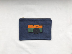 The Camera Loves You on Denim Small Zip Up Pouch
