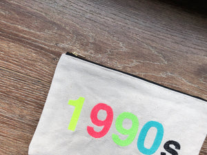 1990s on Natural Canvas Small Zip Up Pouch