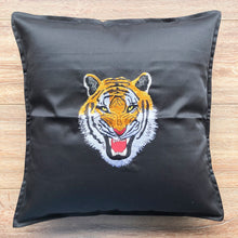 Tiger on Black Twill Cushion Cover