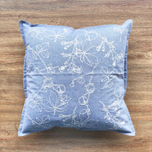 Roses on Blue Chambray Cushion Cover