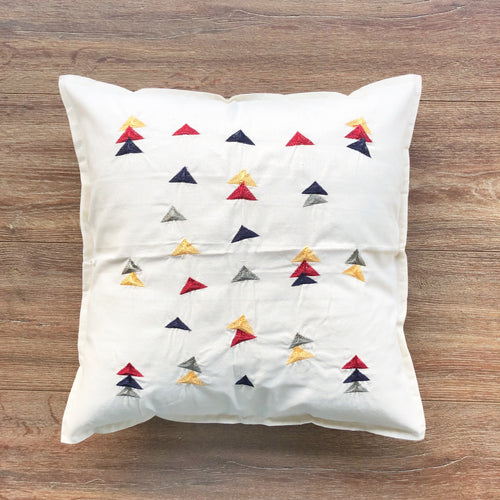 Triangles on Light Canvas Cushion Cover