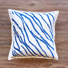 Animal Print in Blue on Light Canvas Cushion Cover