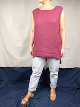 Cotton Sleeveless Top in Berry