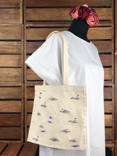Beach on Small Natural Canvas Tote