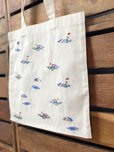 Beach on Small Natural Canvas Tote