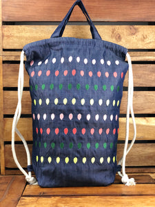 Raindrops on Soft Denim Backpack with Handle