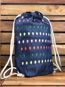 Raindrops on Soft Denim Backpack with Handle