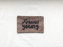 Forever Young on Stars Canvas Small Zip Up Pouch