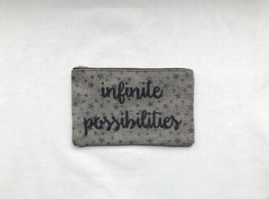 Infinite Possibilities on Stars Canvas Small Zip Up Pouch