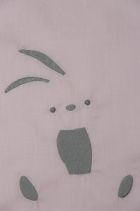 Hey Bunny in Gray on Pink Cotton Medium Drawstring Pouch