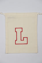 Letter L on Light Canvas Medium Drawstring Pouch